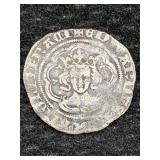 Edward Iii 1327-1377 Silver Half Groat Coin