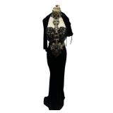 1990ï¿½s Whitney Houston Black Beaded 3 Pc Evening