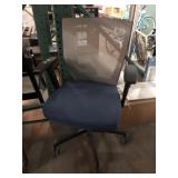 Blue rolling office chair