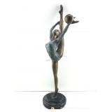 Bronze Gymnast Sculpture. Unsigned 24in H