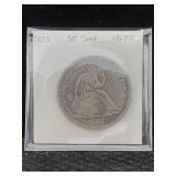 1877 S Silver Seated Liberty Half Dollar