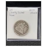 1877 Silver Seated Liberty Quarter