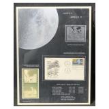 Framed Apollo 11 Memorabilia Collection.