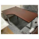 Metal frame desk w/power supply, approx
