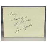 Gene Dynarski Signed & Inscribed Signature Card