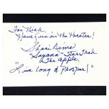 Shari Nims Signed & Inscribed Notecard W/COA
