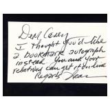 Sean Kenny Signed & Inscribed Note