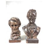 2 Abraham Lincoln Busts. One Ceramic, One Resin.