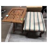2-Wood stools, approx 12in tall