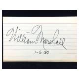 William Marshall Signature Card