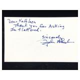 John Wheeler Signed & Inscribed Notecard