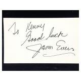 Jason Evers Signed & Inscribed Notecard W/COA