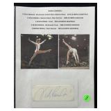Nadia Comaneci cut autograph W/COA