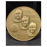 Apollo 12 Bronze Ralph Medallion, Sz 2.5in By