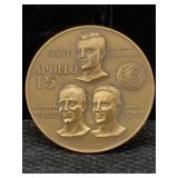 Apollo 15 Bronze Ralph Medallion, Sz 2.5in By