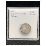 1875 Silver Seated Liberty Dime