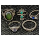 5 Sterling Silver Rings, Tw 14g, Sz 5, 6, 7, 8 &