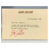 Joan Collins Signed Typewritten Note on Personal