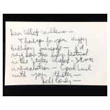 Jeff Corey Handwritten & Signed Note W/COA