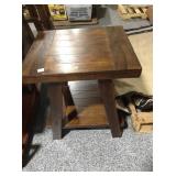 Solid wood side tables, approx 21x24x25in