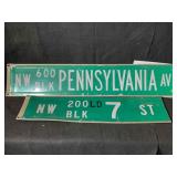 2 Original Washington DC Street Signs From The