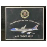 Embroidered Air Force One Framed Art 14x12