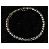 Sterling Silver Bracelet W/stones, Tw 12.6g, Sz
