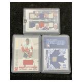 Mixed lot of hockey game used jersey cards