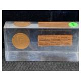 1981 Ronald Reagan Inauguration Token W/plexiglass