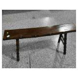 Asian wood thin bench, approx 42in long