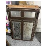 Vtg Window Frame w/swing doors and swing top,