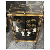 Asian cabinet w/2drawers and golden-colored