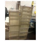 2-White Cabinets w/6 & 9 drawers, approx 46in