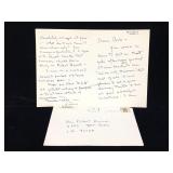 Jane Wyatt Ward Handwritten & Signed Card w/