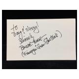 Bruce Mars Signed And Inscribed Signature Card