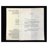 Arnold Moss Signed Typewritten Letter w/ COA