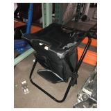 Backpack/ folding stool, labeled Double barrel