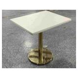 Rectangular White Faux Leather Top Table