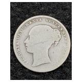 1837 .925 Silver Great Britain One Shilling Coin