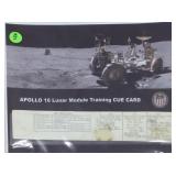 Apollo 16 Lunar Module Training Cue Card