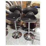 2 Metal barstools w/pleather seat, approx 49in