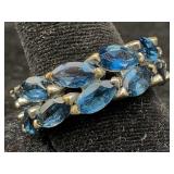 Sterling Silver Ring W/aqua Stone, Tw 8.2g, Sz 8