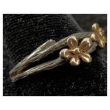 Sterling Silver Ring, Signed E W/flower, Tw 3.6g,