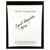 Carol Daniels Signed Star Trek Stationary