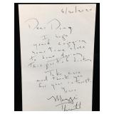 Maggie Thrett Handwritten Signed Note