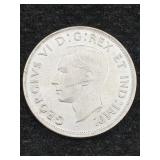 1939 .800 Silver Canadian $1 Dollar