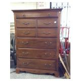 Wood Tall dresser w/6 drawers, approx 5ft tall