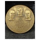 Apollo 16 Bronze Ralph Medallion, Sz 2.5in By