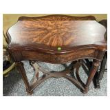 Brown table w/drawer, approx 31x20x29in
