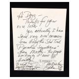 Sabrina Scharf Handwritten Signed Note